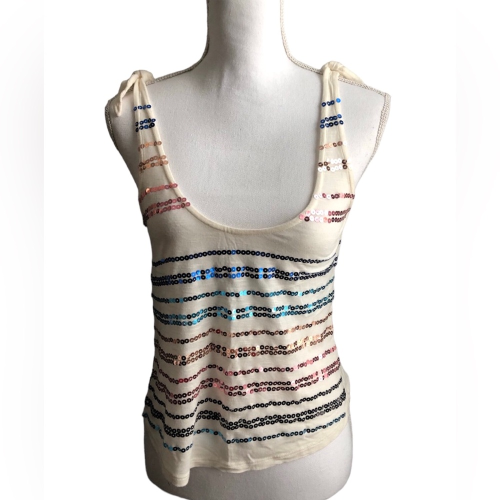 AMERICAN RAG SEQUINED TANK TOP